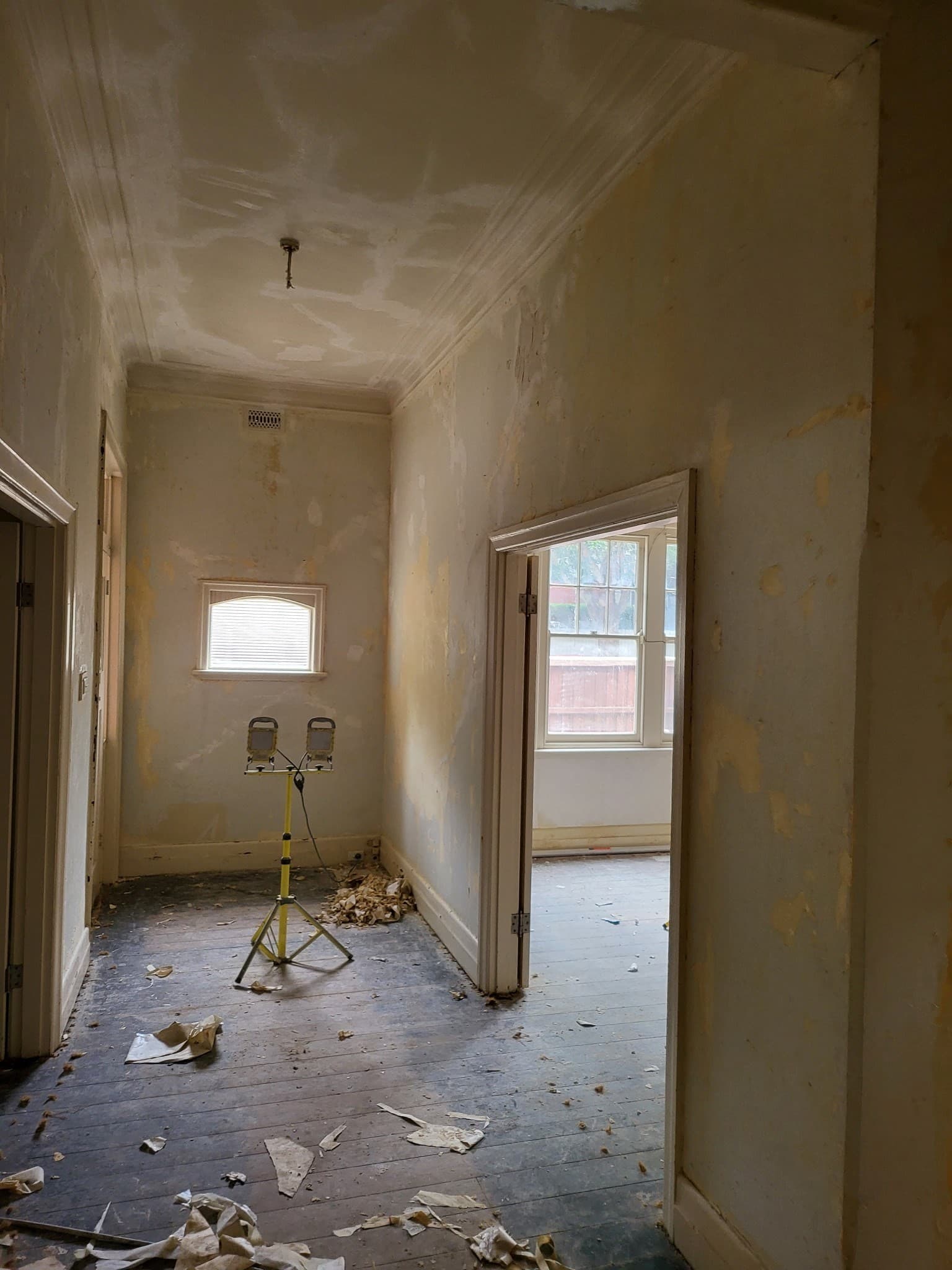Period hallway under restoration